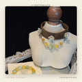 Camellia Pearl Flower Gemstone Dog Collar - Citrine & Aventurine