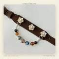 Camellia Pearl Flower Gemstone Dog Collar - Earth Agate