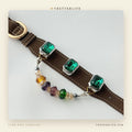 Emerald Aurora Multicolor Faceted Crystal Dog Collar