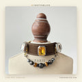 Amber Noir Emerald-Cut Crystal Dog Collar