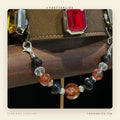 Grand Duchess Emerald-Cut Crystal Dog Collar - Ruby Citrine Onyx
