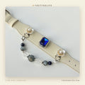 Camellia Pearl Flower Gemstone Dog Collar - Sapphire Mix