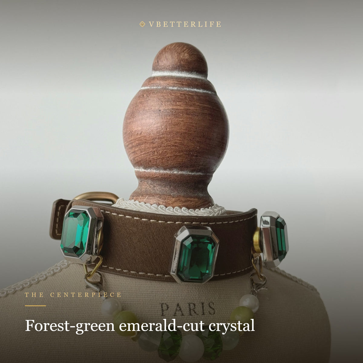 Emerald Garden Green Aventurine Crystal Dog Collar