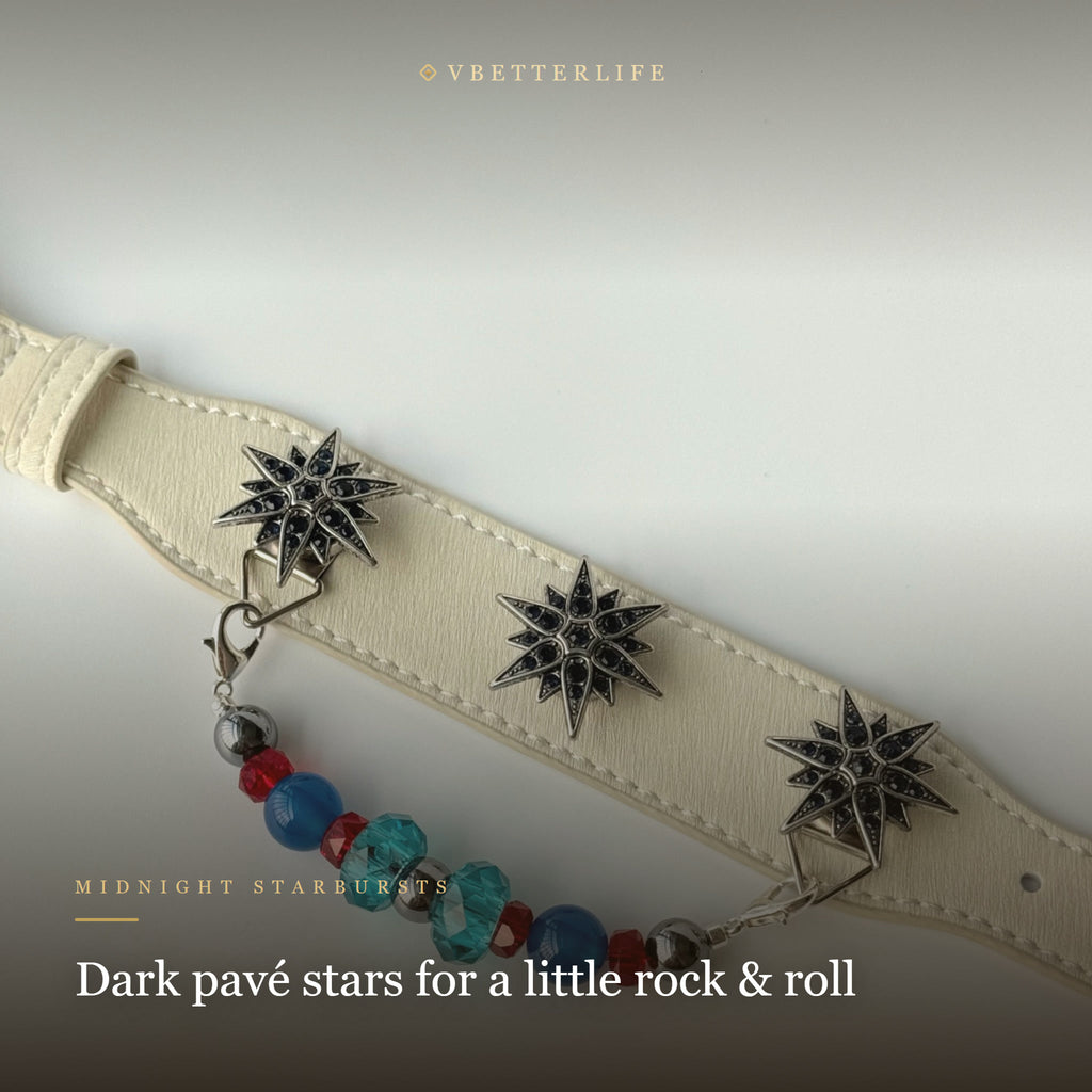 Stella Polaris Starburst Crystal Dog Collar - Turquoise Ruby Mix