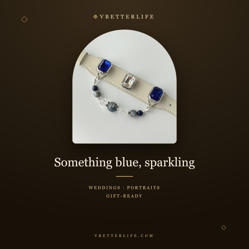 Grand Duchess Emerald-Cut Crystal Dog Collar - Sapphire & Crystal