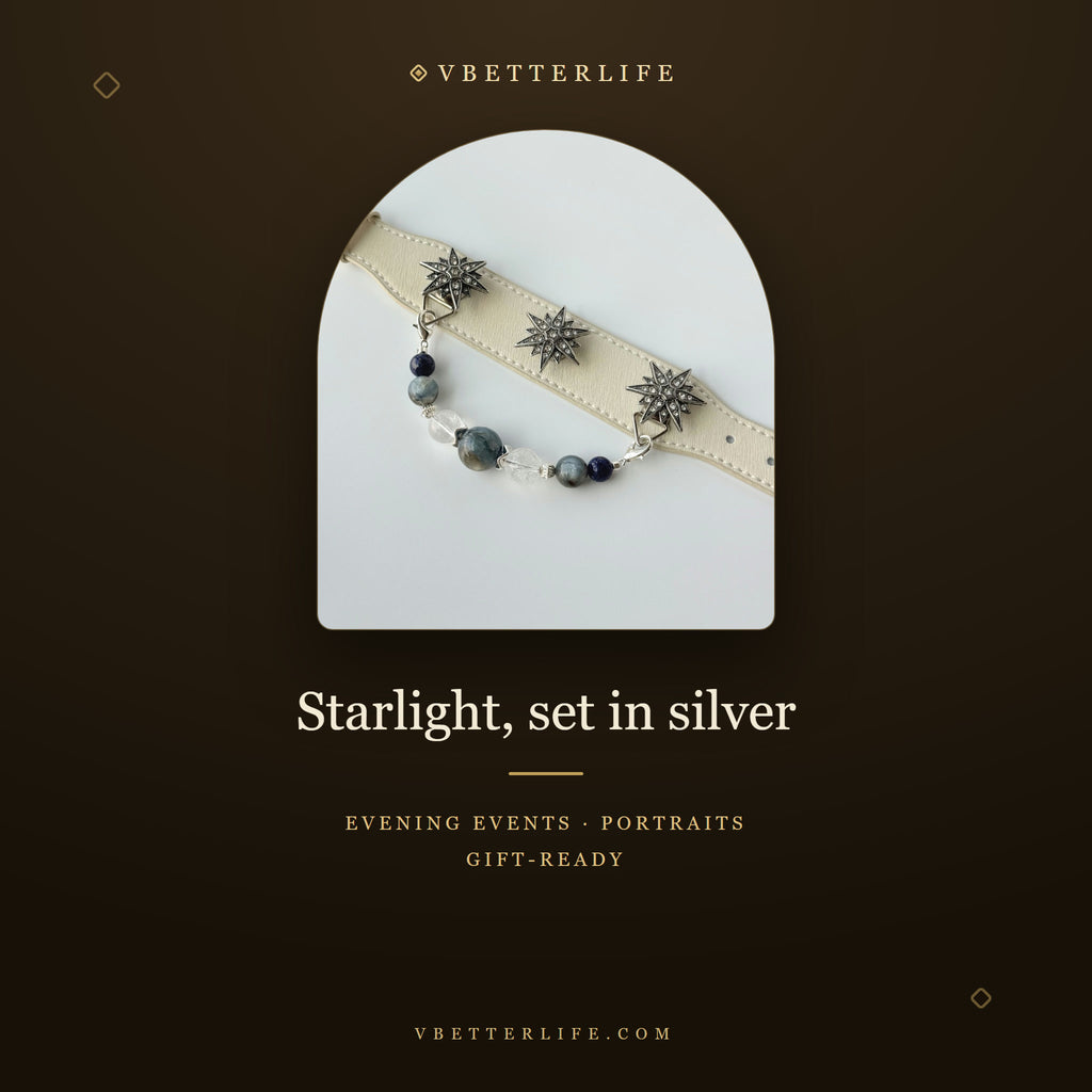 Stella Polaris Starburst Crystal Dog Collar - Sapphire Night Mix