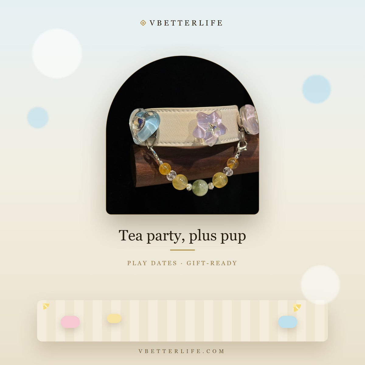 Jelly Sky Heart & Star Charm Dog Collar