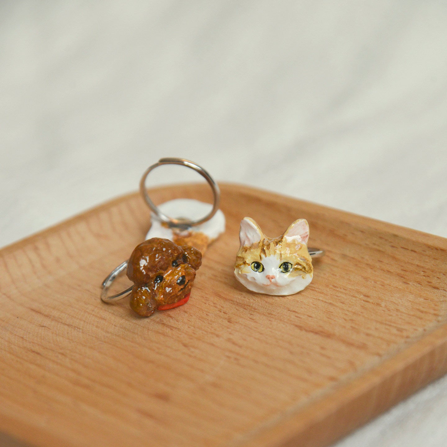 Custom Pet Portrait Ring | Personalized Hand-Painted Dog & Cat Ring | Unique Jewelry Gift for Pet Lovers | Memorial Keepsake Accessory