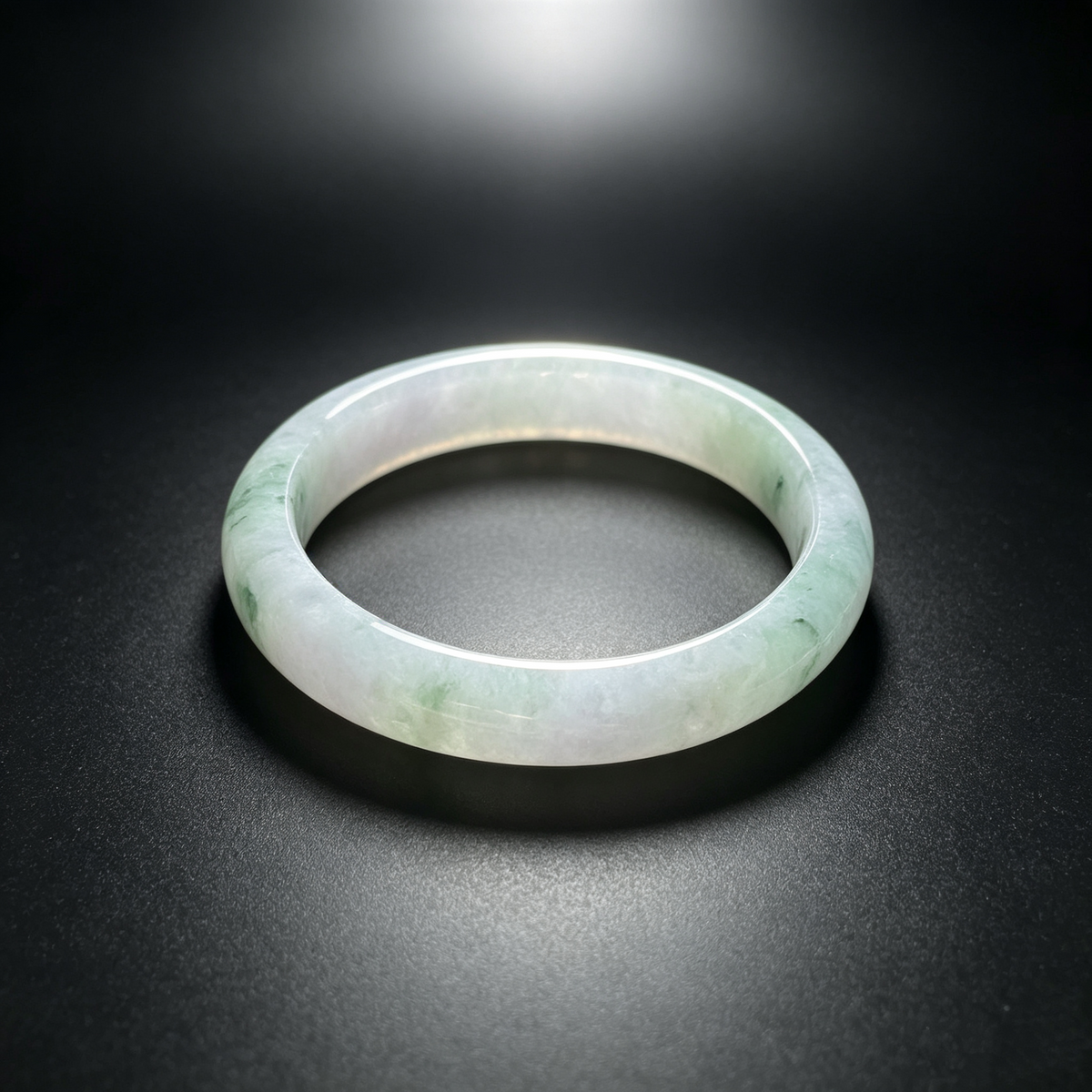 Floating Flower Jadeite Bangle 52.8mm | Icy Moss Type A