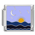 Custom Ocean & Moon Italian Charm Bracelet | Y2K Stainless Steel Charms