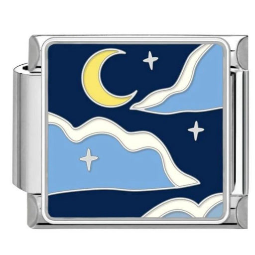Custom Ocean & Moon Italian Charm Bracelet | Y2K Stainless Steel Charms