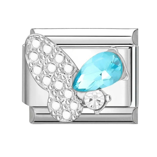 Custom Ocean Italian Charm Bracelet | Luxury Rhinestone Link Jewelry