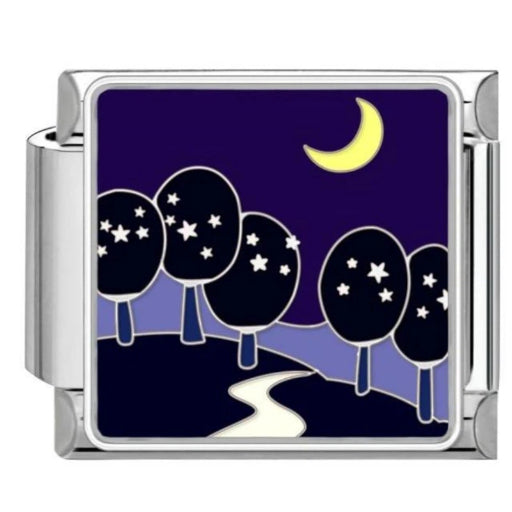 Custom Ocean & Moon Italian Charm Bracelet | Y2K Stainless Steel Charms
