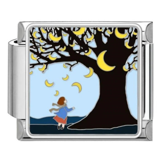 Custom Ocean & Moon Italian Charm Bracelet | Y2K Stainless Steel Charms