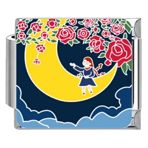 Custom Ocean & Moon Italian Charm Bracelet | Y2K Stainless Steel Charms