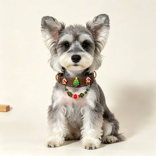 Bordeaux Wine Red Velvet Christmas Dog Collar and Leash Set for Small Dogs, Gold Bell Charm