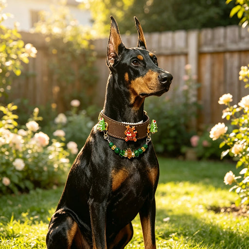 Red Green Plaid Christmas Dog Collar and Leash Set for Small Dogs, Gold Bell Charm